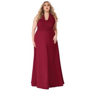Azazie Fifi A-Line Strapless Chiffon Convertible Dress‎ Burgundy A22